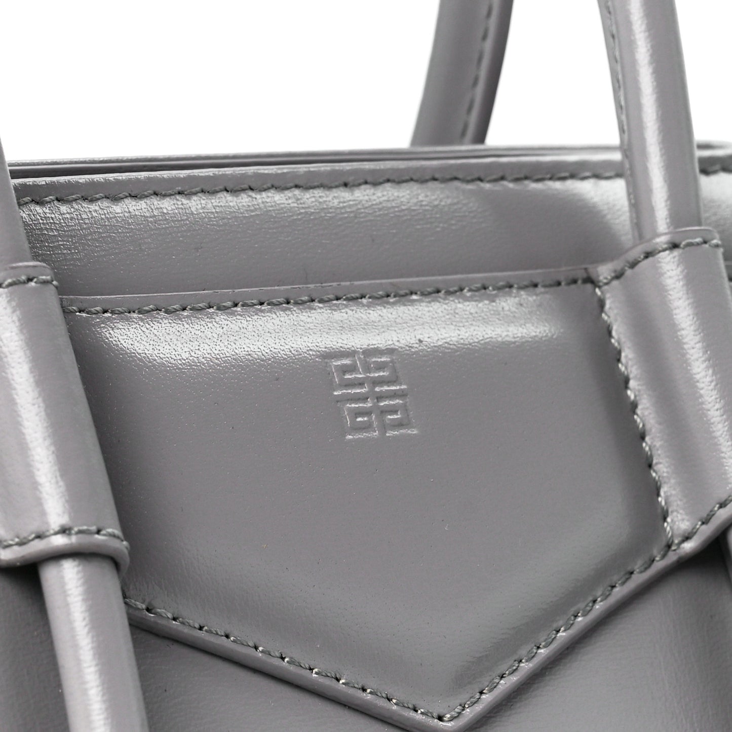 Box Calfskin Mini Lock Antigona Shoulder Bag Cloud Grey
