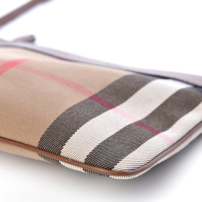 Burberry House Check Derby Peyton Crossbody Clutch Bag Tan 10 of 11