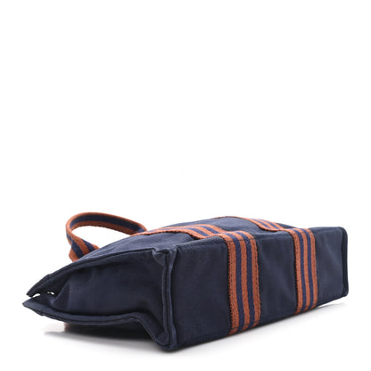 Hermes Canvas Tout Fourre PM Navy Brown 4 of 9