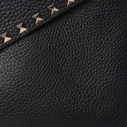 Valentino Garavani Pebbled Calfskin Large Rockstud Envelope Clutch Black 9 of 11