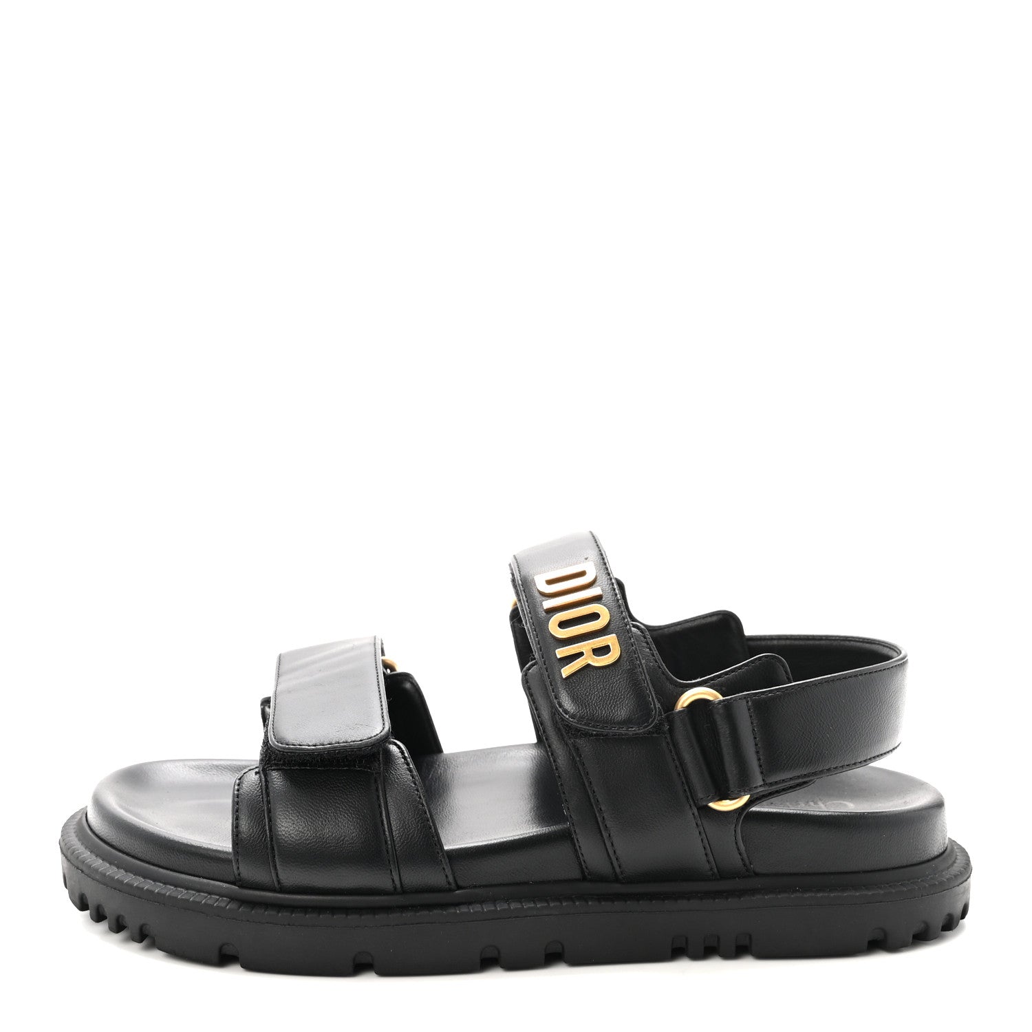 Christian Dior Lambskin Dioract 10mm Sandals 35 Black 1 of 10