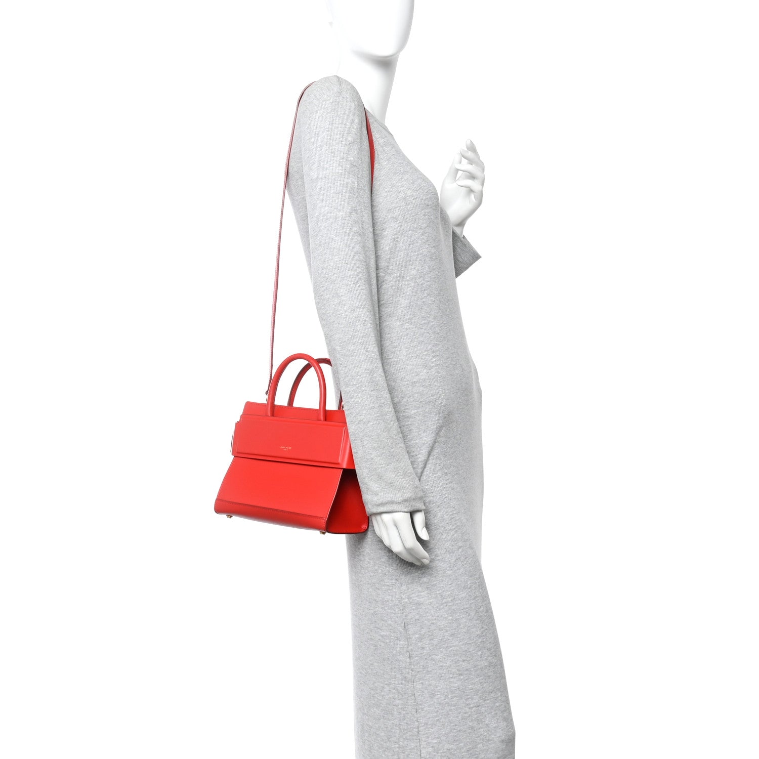 Givenchy Smooth Calfskin Mini Horizon Satchel Red 1855864
