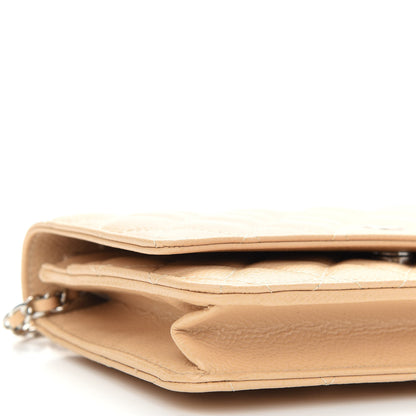 Chanel Caviar Quilted Wallet On Chain WOC Beige 9 of 10