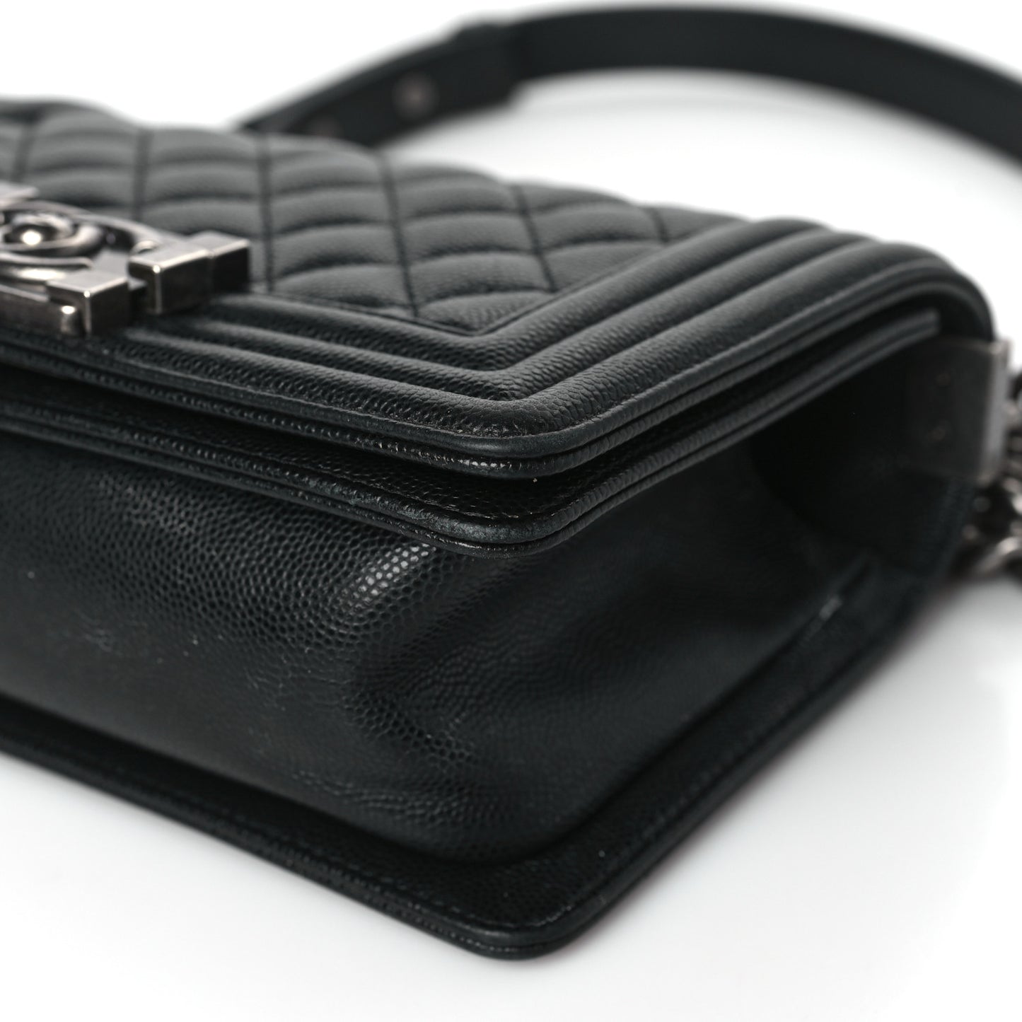 Caviar Quilted Small Boy Flap Black