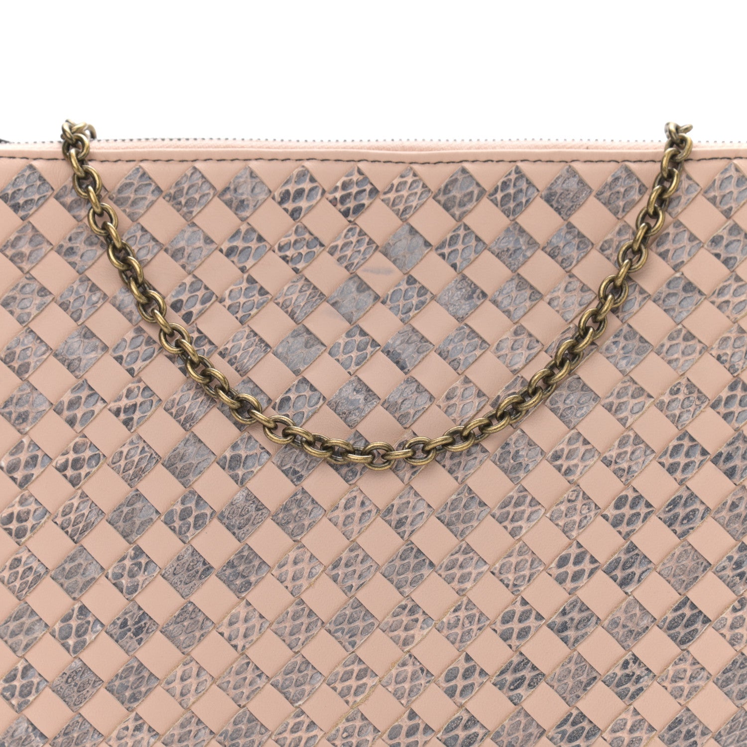 Bottega Veneta Nappa Ayers Intrecciato Biletto Chain Crossbody Flamingo 9 of 13