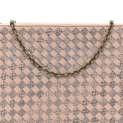 Bottega Veneta Nappa Ayers Intrecciato Biletto Chain Crossbody Flamingo 9 of 13