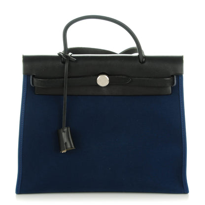 Hermes Toile Barenia Herbag Zip 31 PM Bleu de Prusse 1 of 10