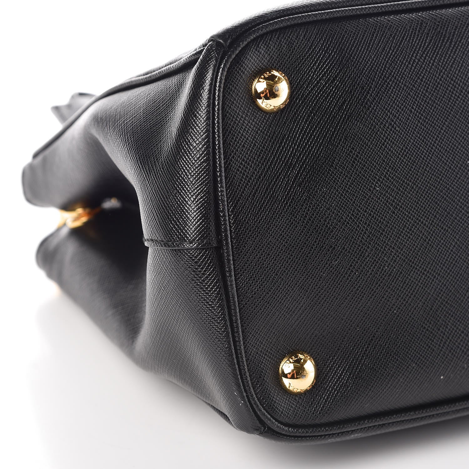 Prada Saffiano Small Galleria Double Zip Tote Black 9 of 12