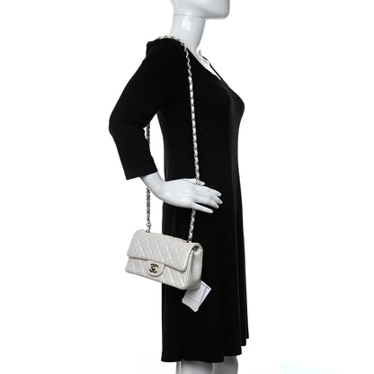 Chanel Iridescent Calfskin Quilted Mini Rectangular Flap White 2 of 11