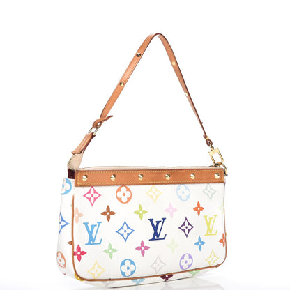 Louis Vuitton Monogram Multicolor Pochette Accessories White 3 of 8