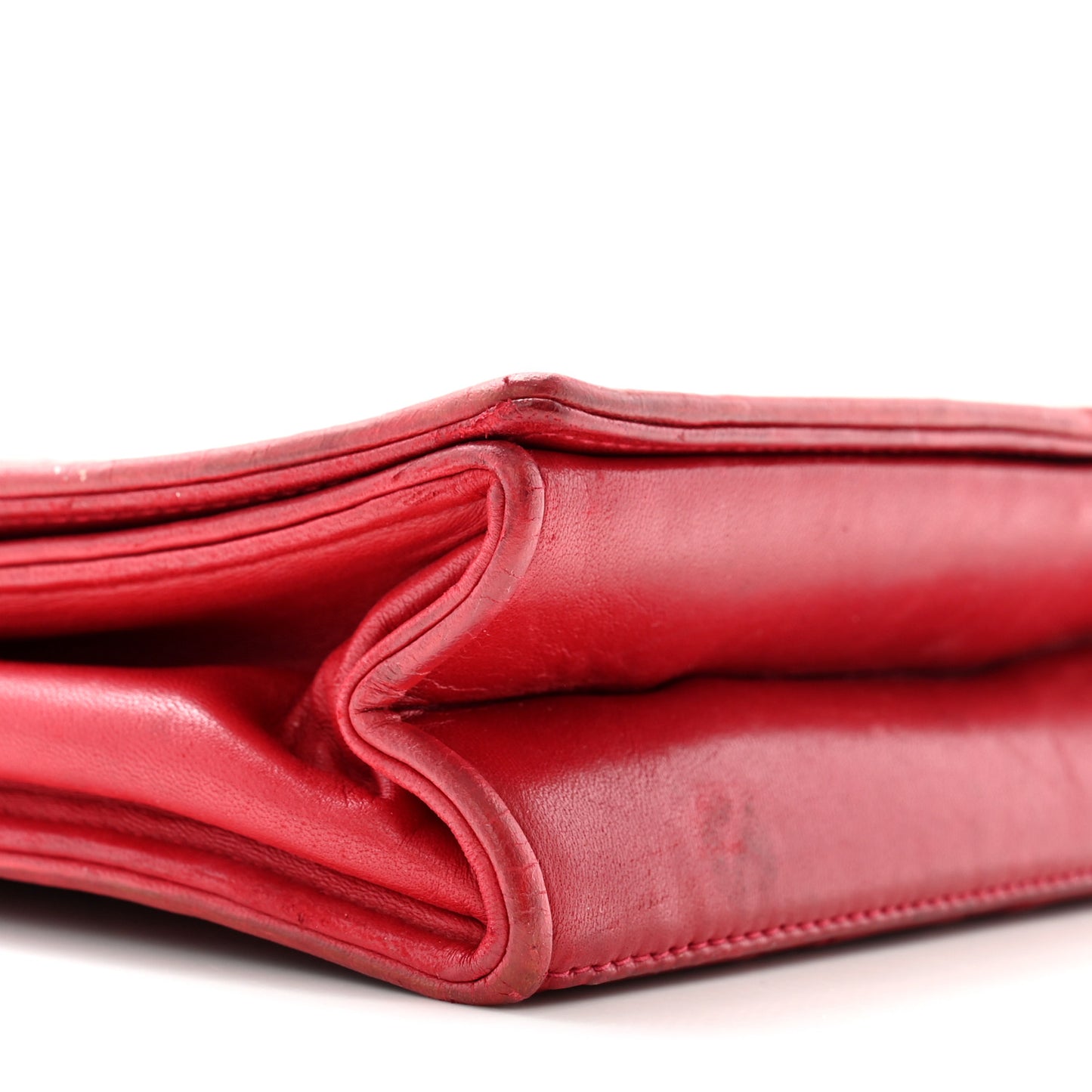 Lambskin Quilted CC Small Single Flap Red