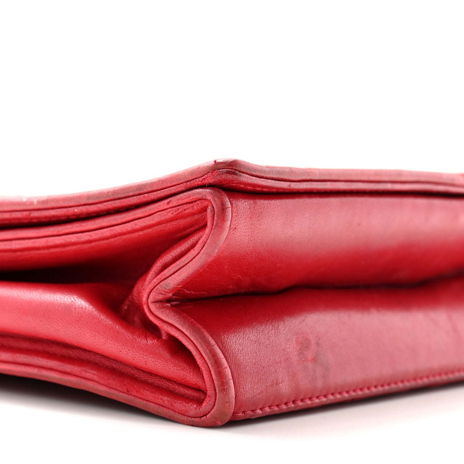 Chanel Lambskin Quilted CC Small Single Flap Red 10 of 13