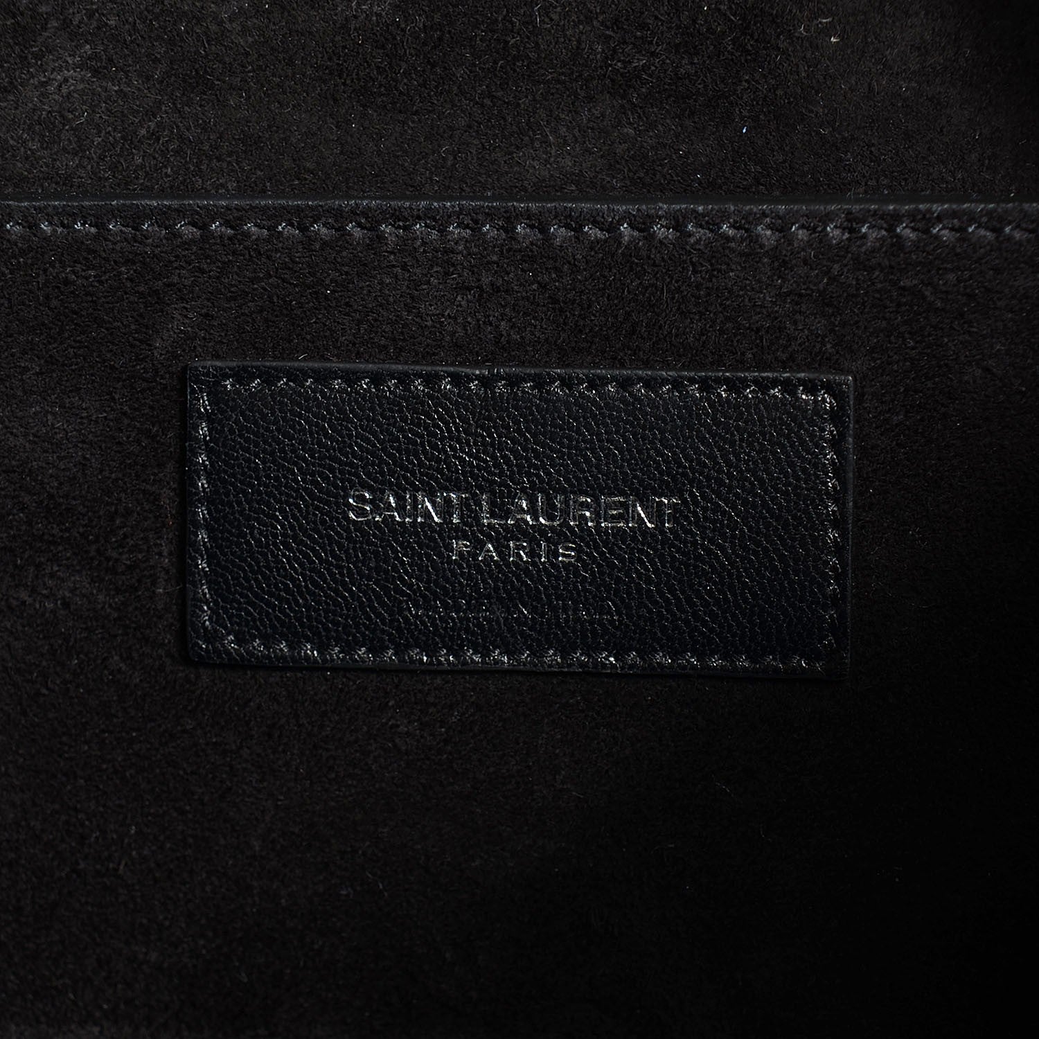 Saint Laurent Calfskin Crocodile Embossed Medium Emmanuelle Bucket Bag Black 6 of 7