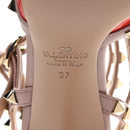 Valentino Garavani Patent Rockstud Ankle Strap 65mm Pumps 37 Deep Orange Poudre 7 of 9