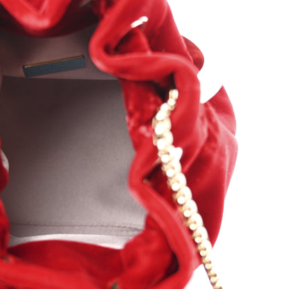 Jimmy Choo Velvet Micro Bon Bon Bow Bucket Bag Red 5 of 10