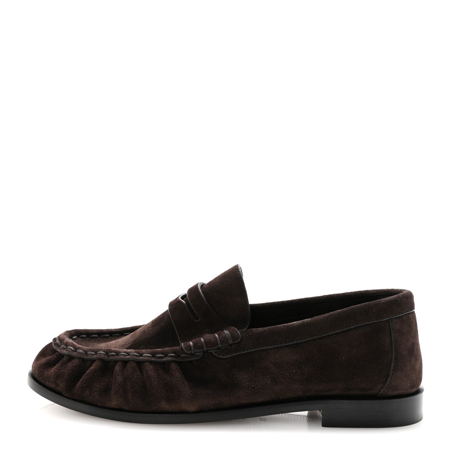 Saint Laurent Suede Le Loafer 15 Penny Slippers 38 Dark Chocolate 1 of 10