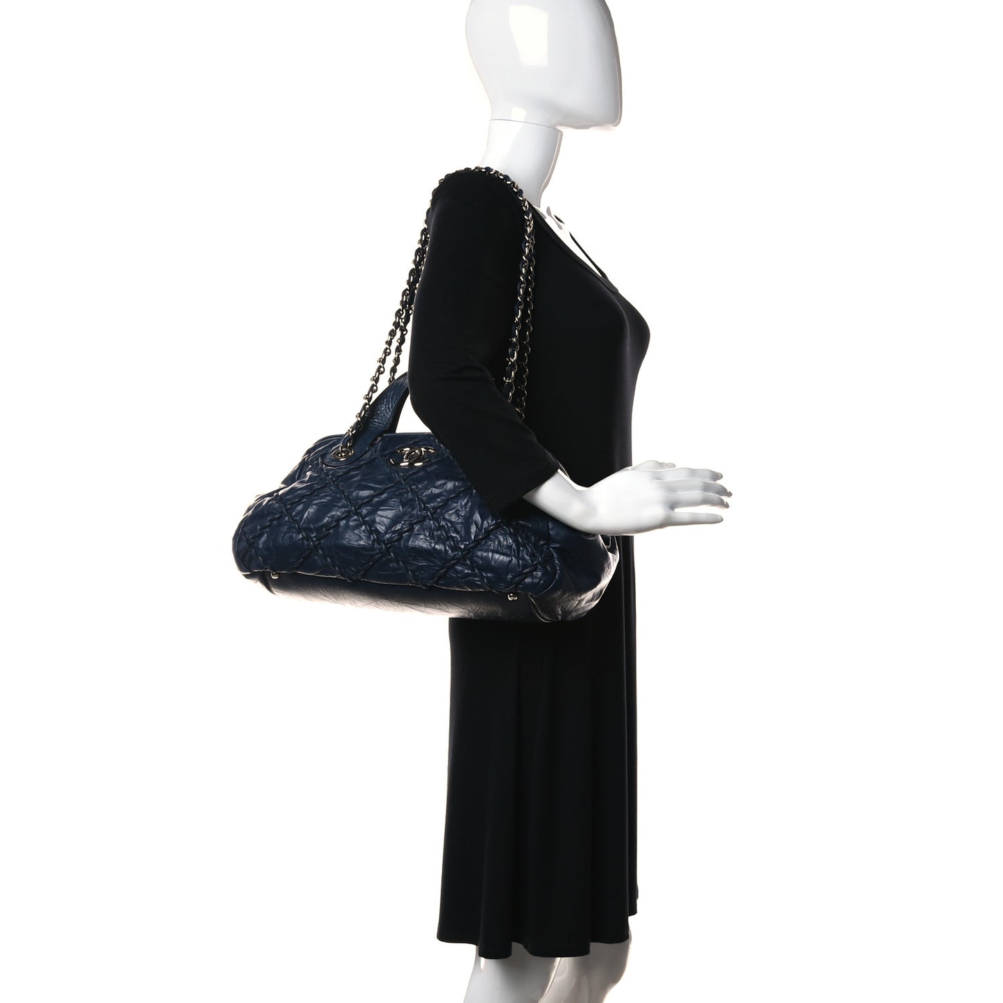Calfskin Ultra Stitch Bowler Navy