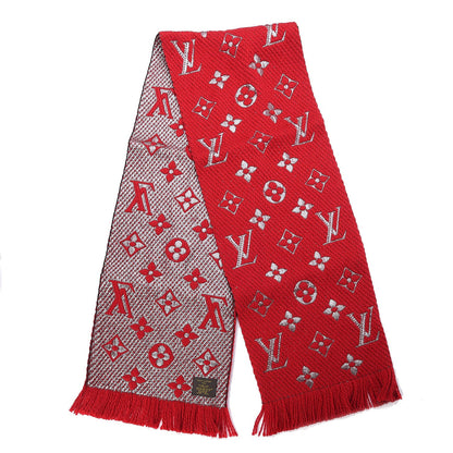 Louis Vuitton Wool Silk Logomania Shine Scarf Rubis 3 of 4