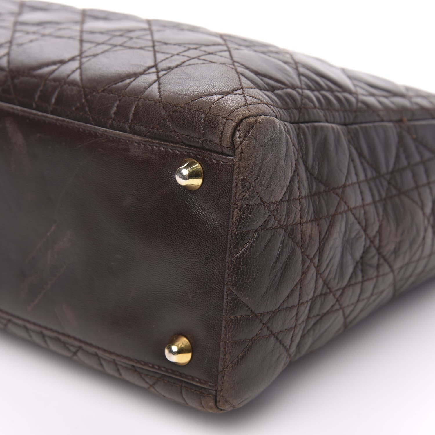 Christian Dior Lambskin Cannage Large Lady Dior Dark Brown 9 of 12