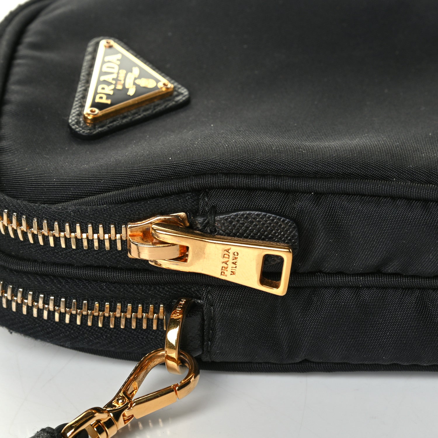 Prada Tessuto Nylon Double Zip Phone Case Crossbody Bag Black 6 of 7