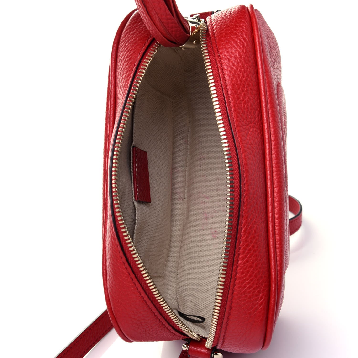 Gucci Pebbled Calfskin Small Soho Disco Bag Tabasco Red 4 of 5