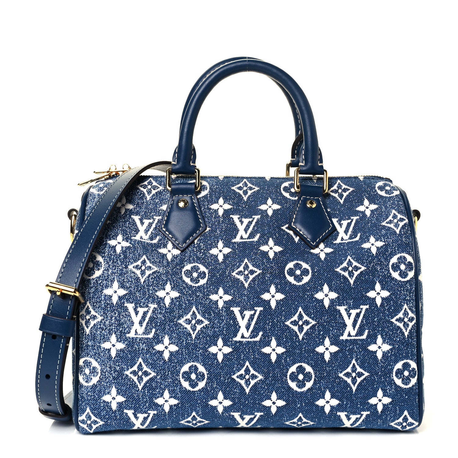 Louis Vuitton Monogram Jacquard Denim Speedy Bandouliere 25 Bleu 1 of 8