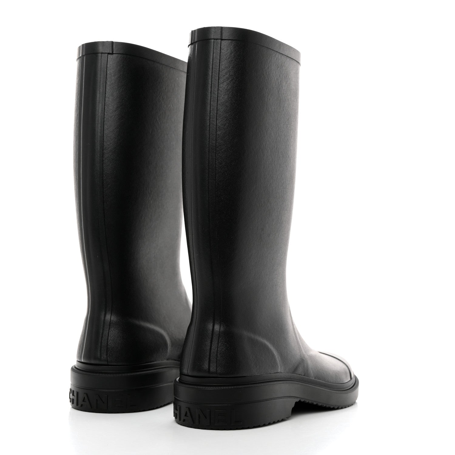 Chanel Caoutchouk CC High Boots 40 Black 4 of 8