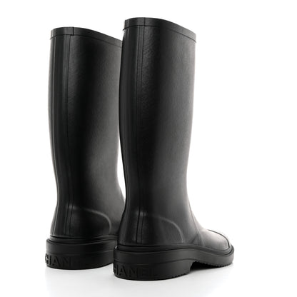 Chanel Caoutchouk CC High Boots 40 Black 4 of 8