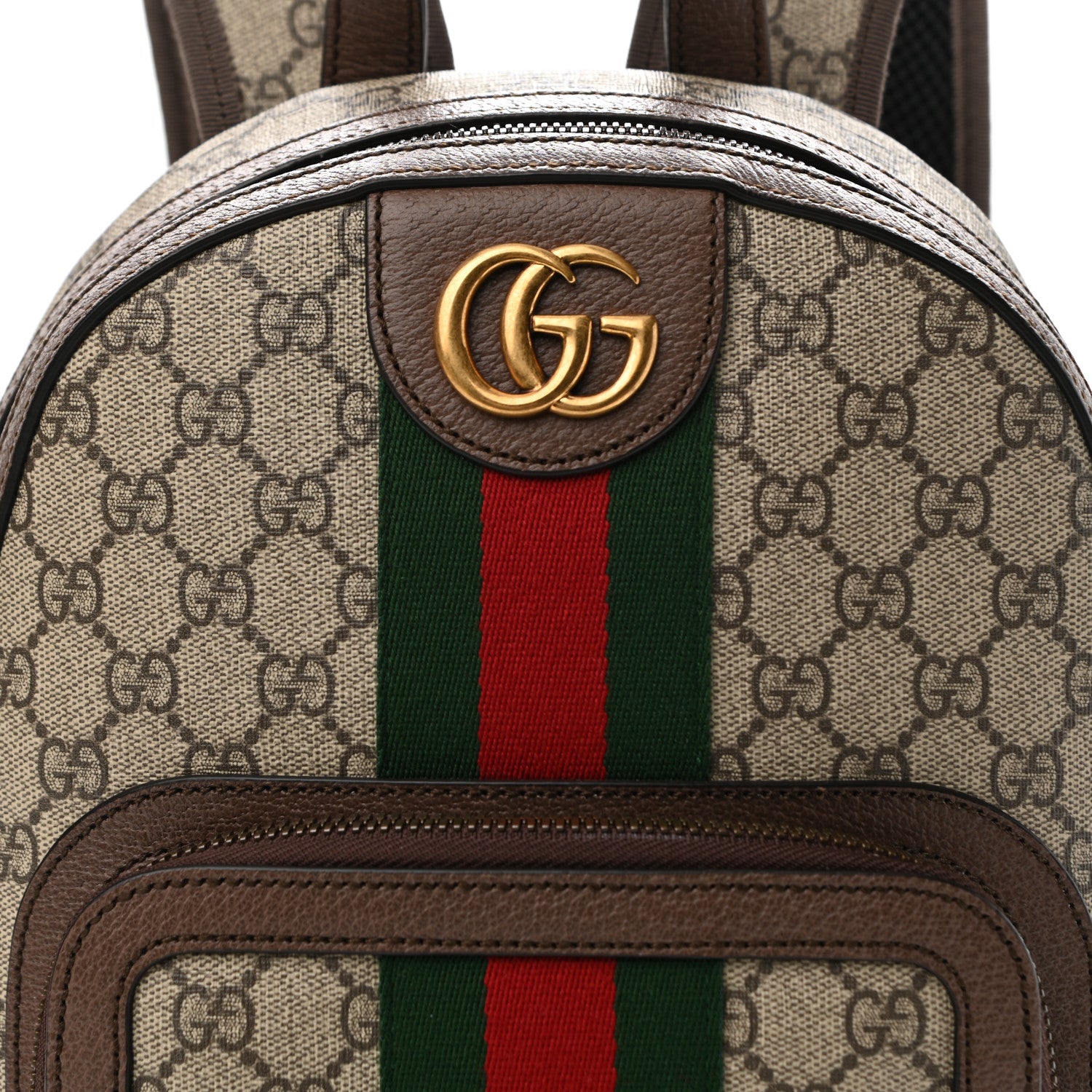 Gucci GG Supreme Monogram Calfskin Web Small Ophidia Day Backpack Beige Ebony New Acero 9 of 12