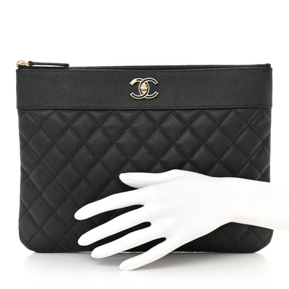 Chanel Caviar Quilted Medium Vintage Mademoiselle Cosmetic Case Black 2 of 12