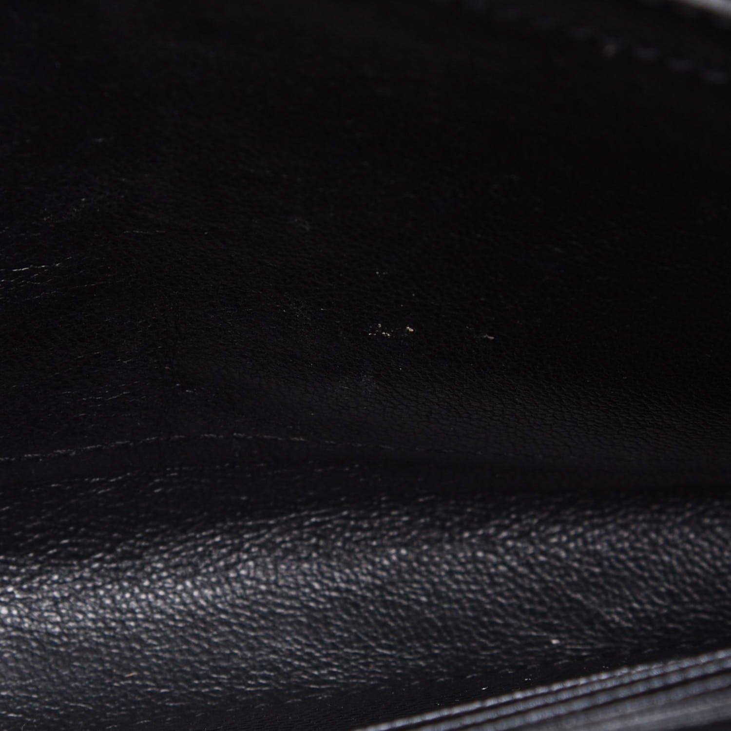 Saint Laurent Grain De Poudre Matelasse Chevron Monogram Chain Wallet Black 13 of 16
