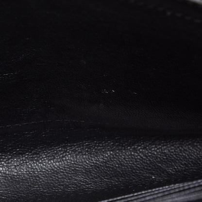 Saint Laurent Grain De Poudre Matelasse Chevron Monogram Chain Wallet Black 13 of 16