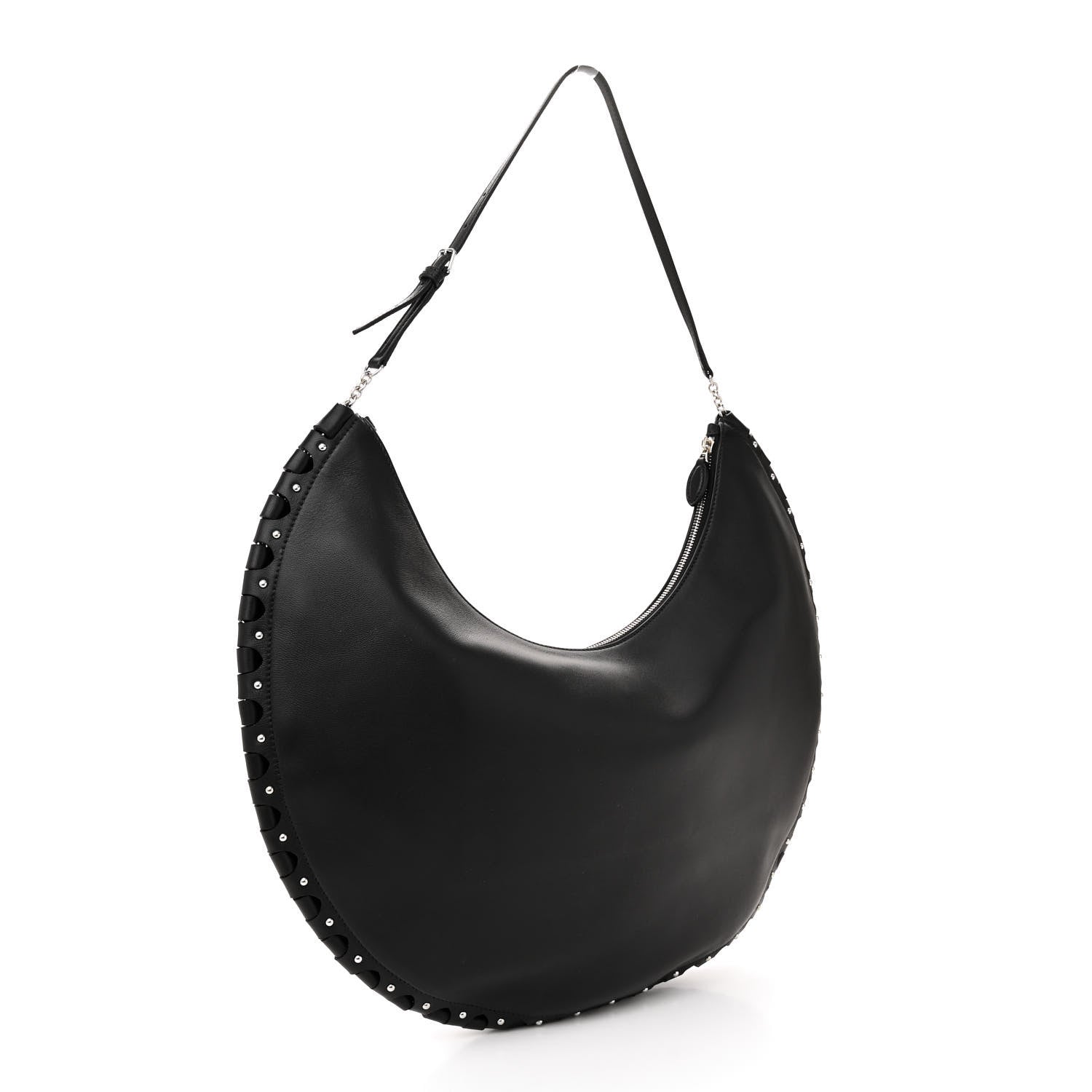Alaia Lambskin Studded Large Demi Lune Bag Black 3 of 9