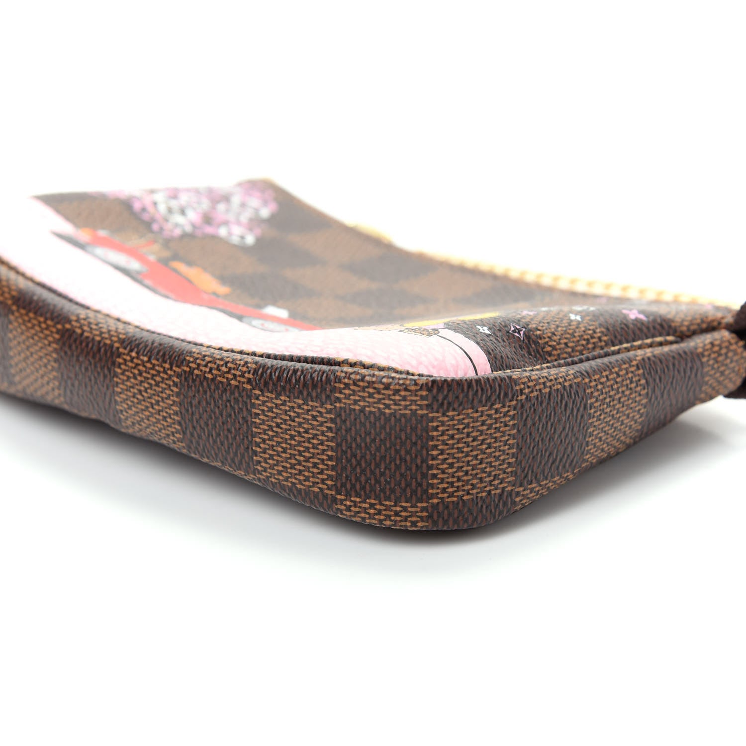 Louis Vuitton Damier Ebene 2019 Christmas Animation Mini Pochette Accessories Red 7 of 10