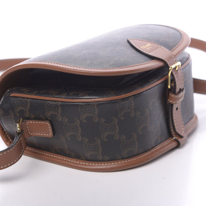 Celine Triomphe Canvas Medium Folco Bag Tan 5 of 10