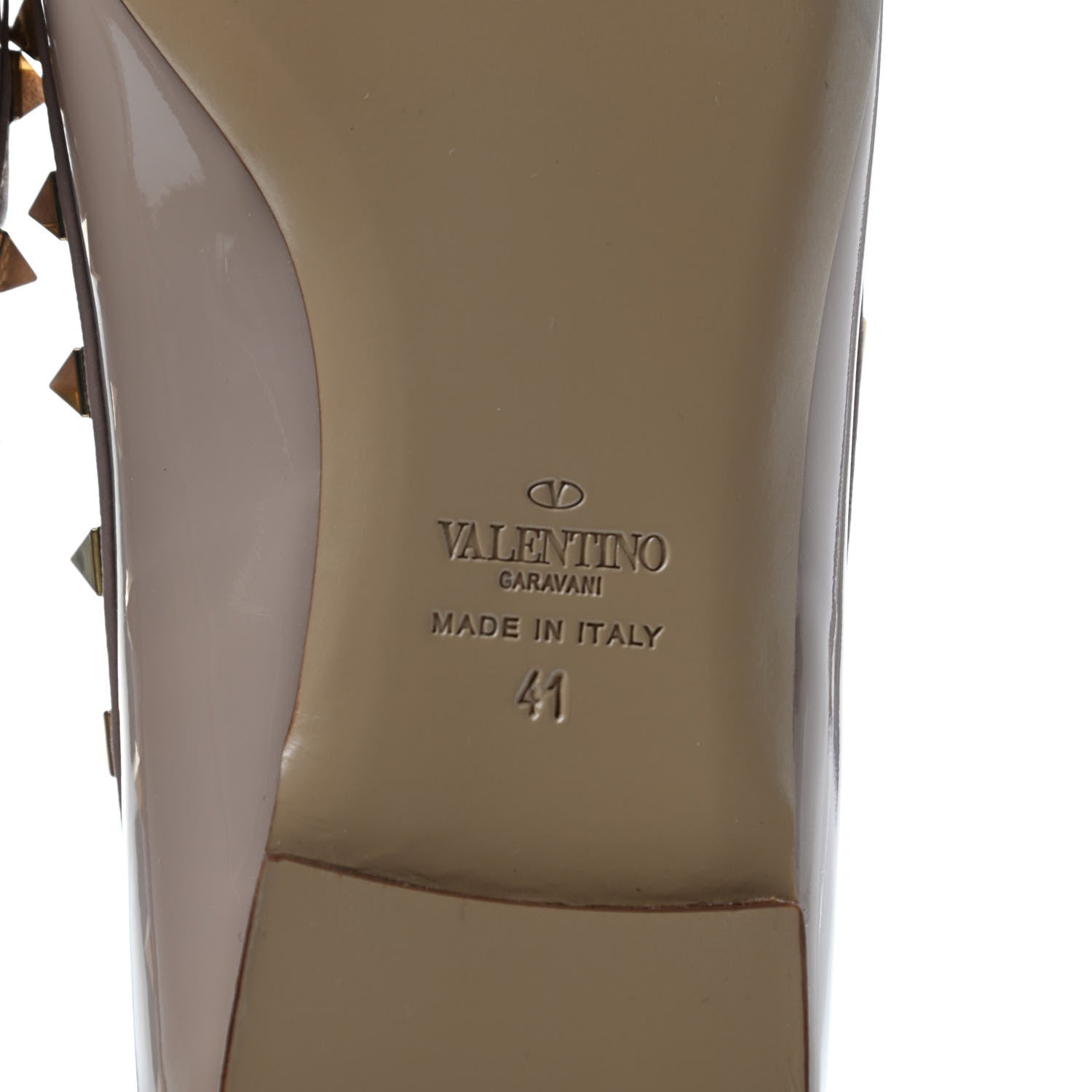 Valentino Garavani Patent Rockstud Ballerina Flats 41 Poudre 5 of 6