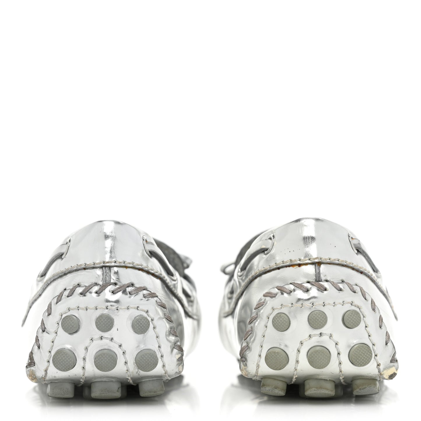 Patent Calfskin Monogram Gloria Loafers 38 Silver