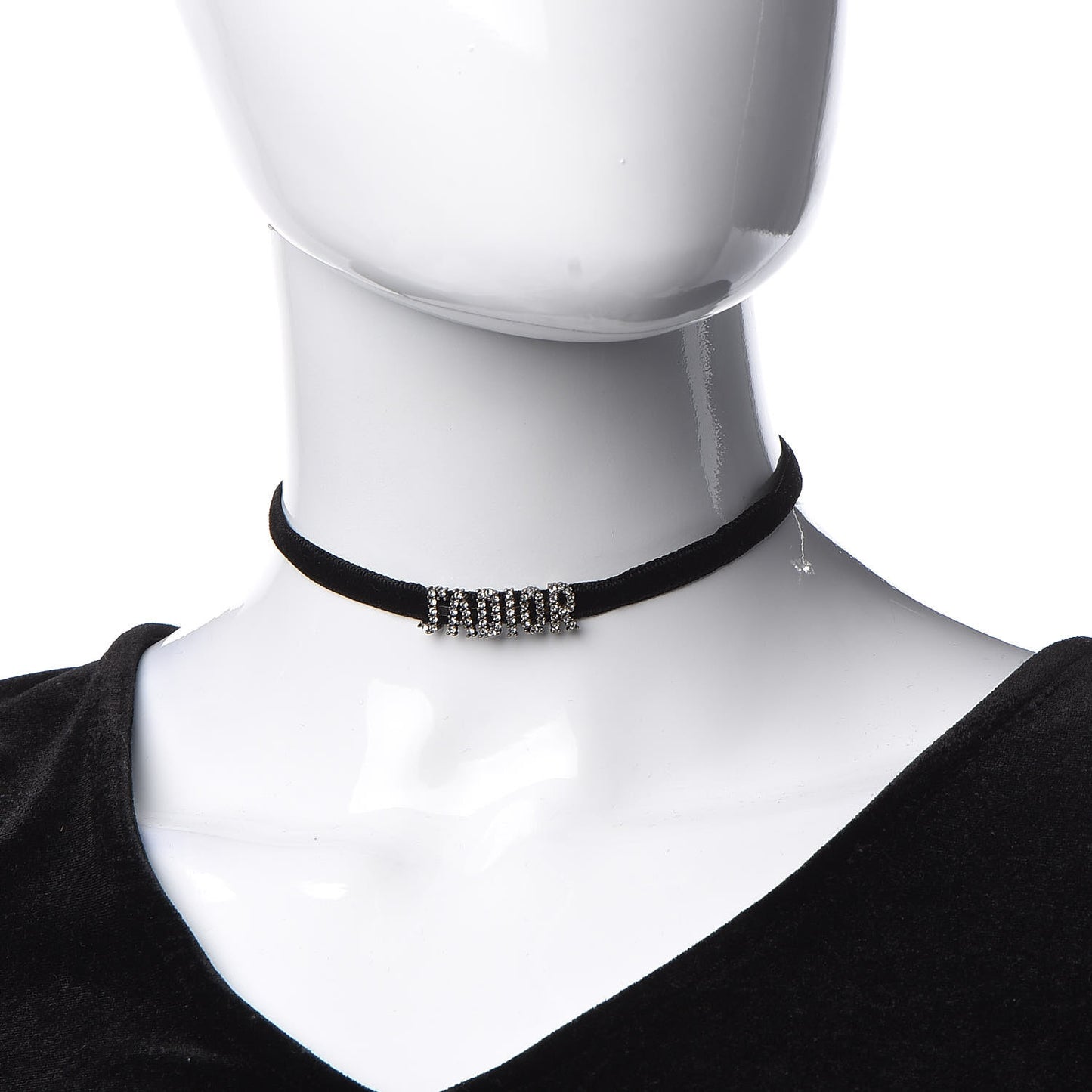 Velvet Crystal J’Adior Choker Necklace Black