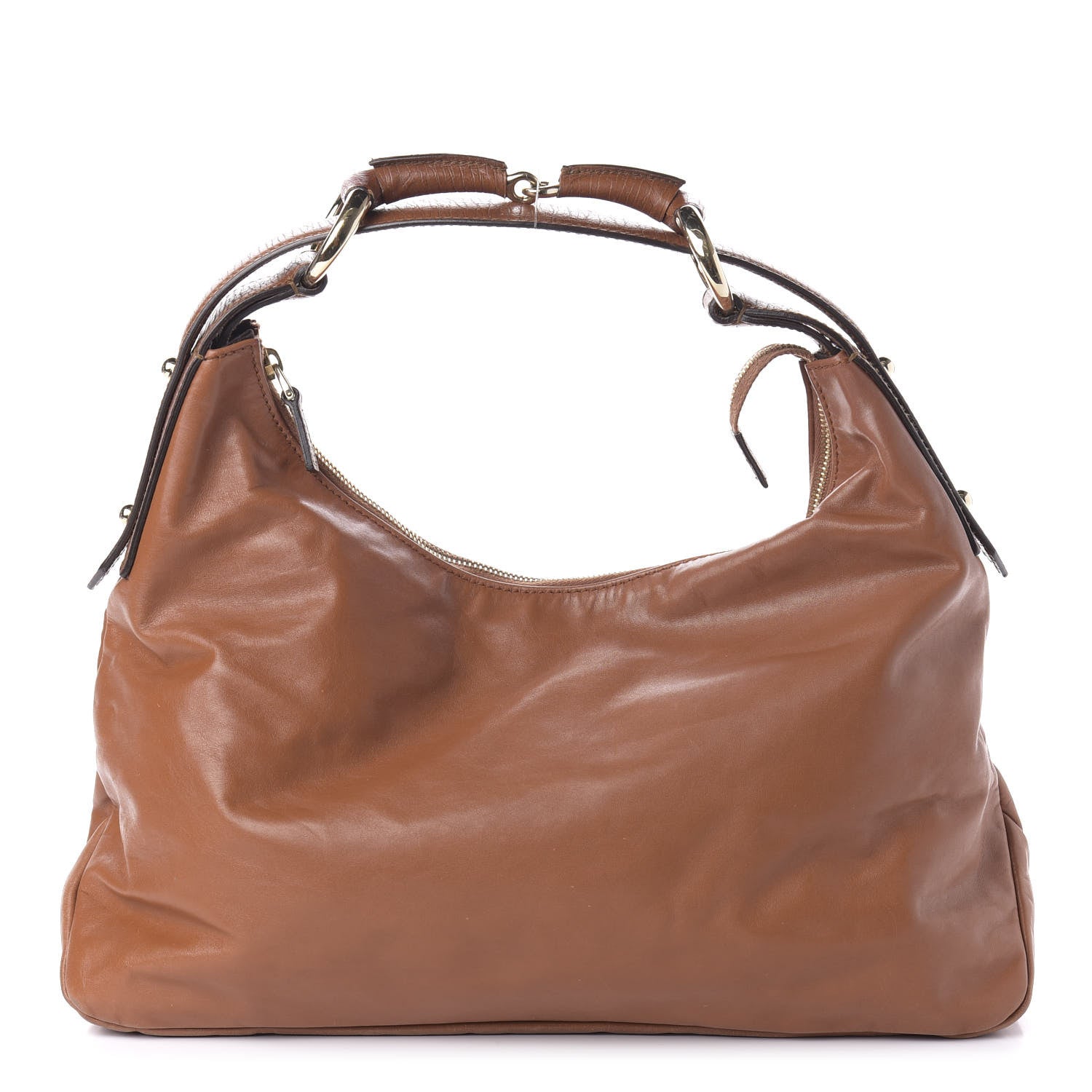 Gucci Leather Medium Horsebit Chain Hobo Tan 1 of 10