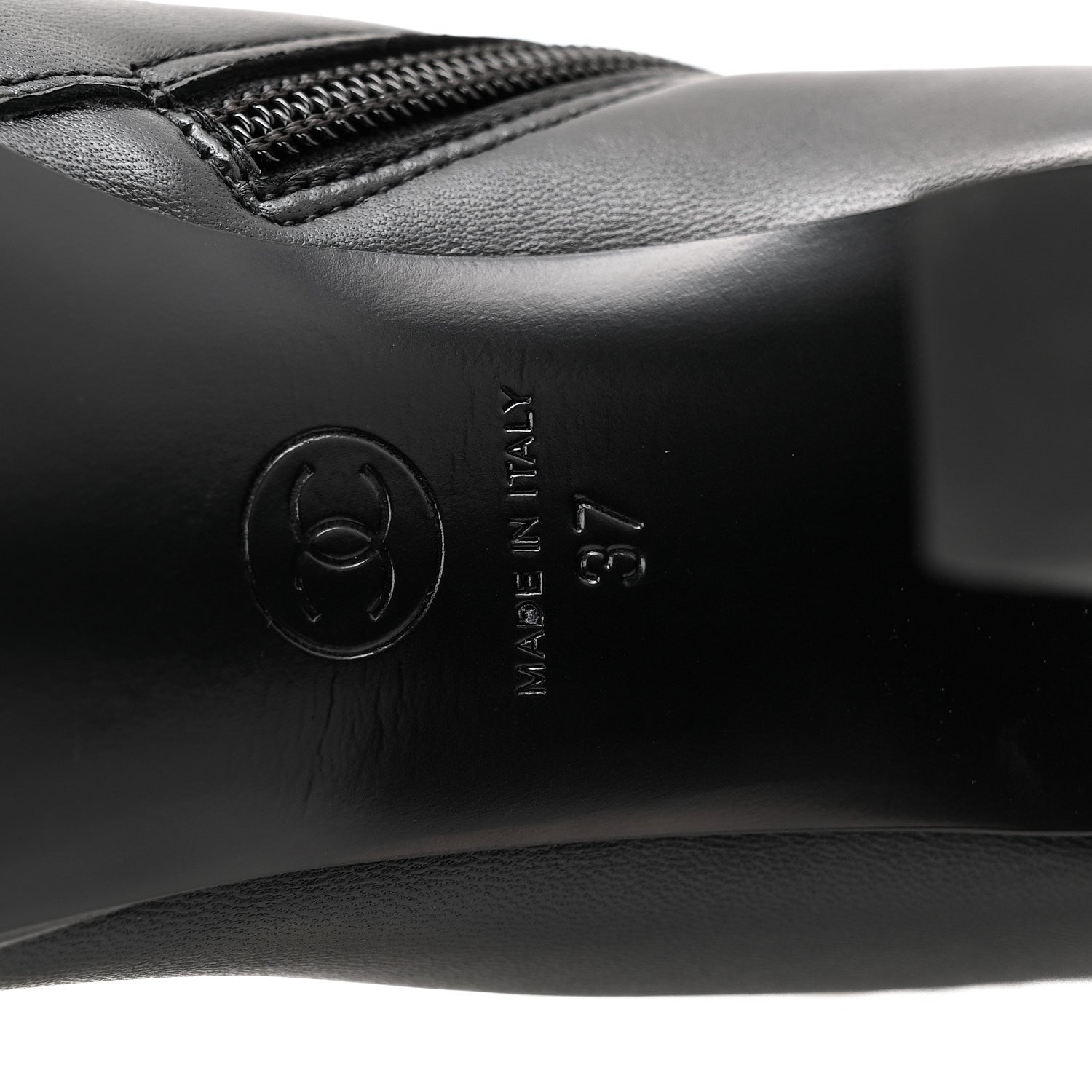 Chanel Lambskin Patent CC Crystal Bow Cap Toe Short Boots 37 Black 7 of 10