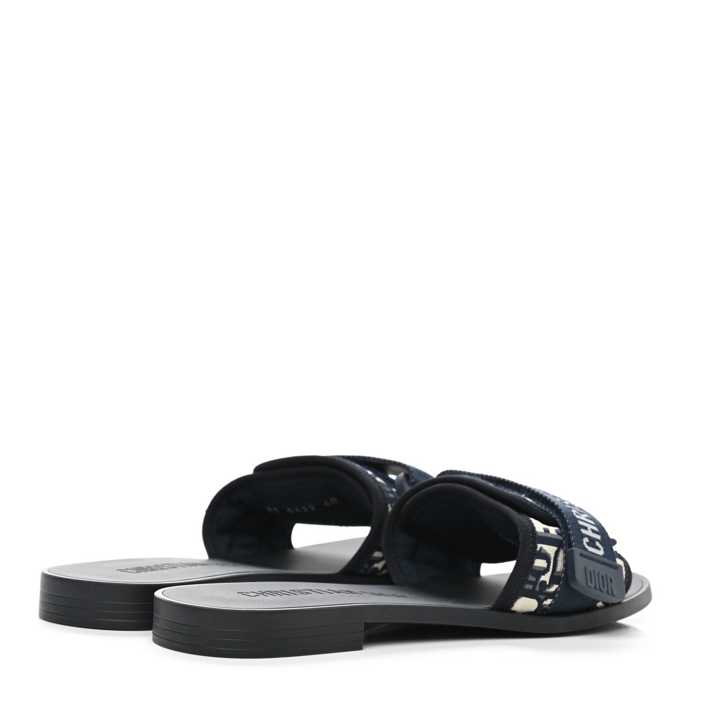Nylon Oblique Dio(r)evolution Slide Sandals 40 Deep Blue