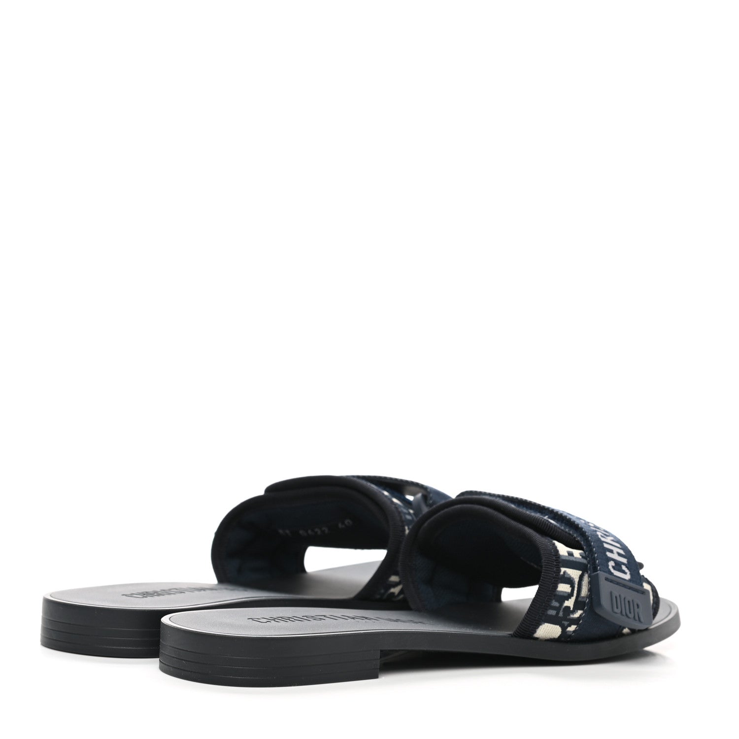 Christian Dior Nylon Oblique Dio(r)evolution Slide Sandals 40 Deep Blue 4 of 10