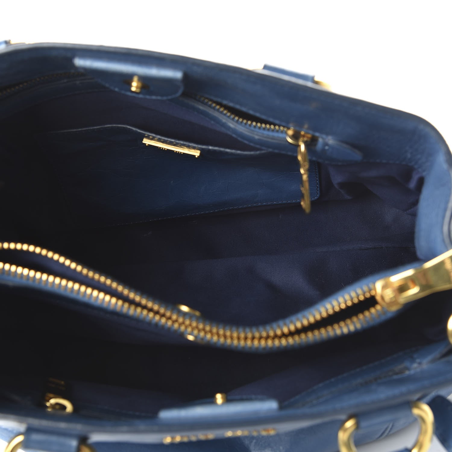 Miu Miu Vitello Shine Top Handle Satchel Laguna 5 of 9