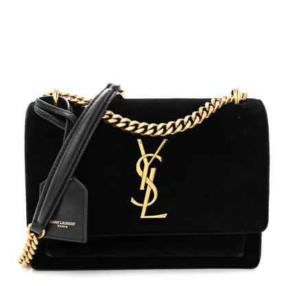 Saint Laurent Velvet Small Monogram Sunset Black 1 of 12