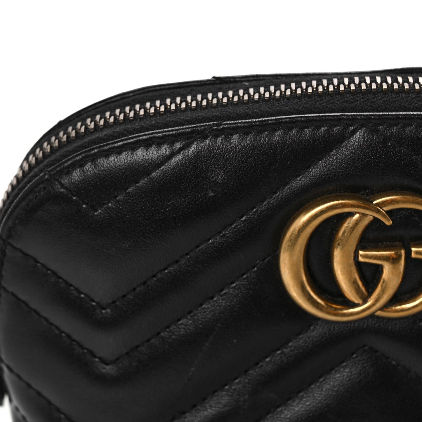 Calfskin Matelasse GG Marmont Pouch Cosmetic Case Black