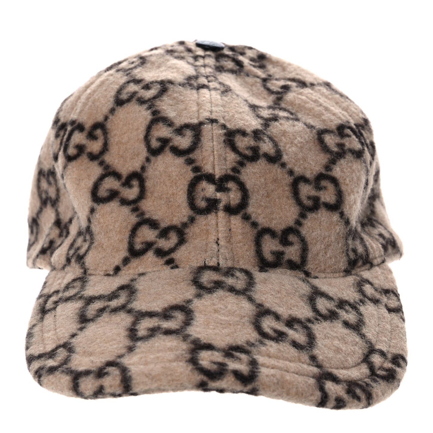 Covered Wool GG Monogram Baseball Hat L Beige Ebony