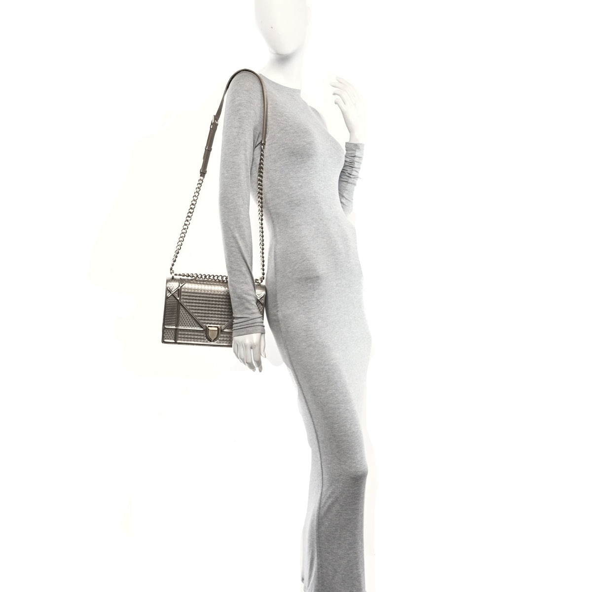 Metallic Patent Micro-Cannage Medium Diorama Flap Bag Gold