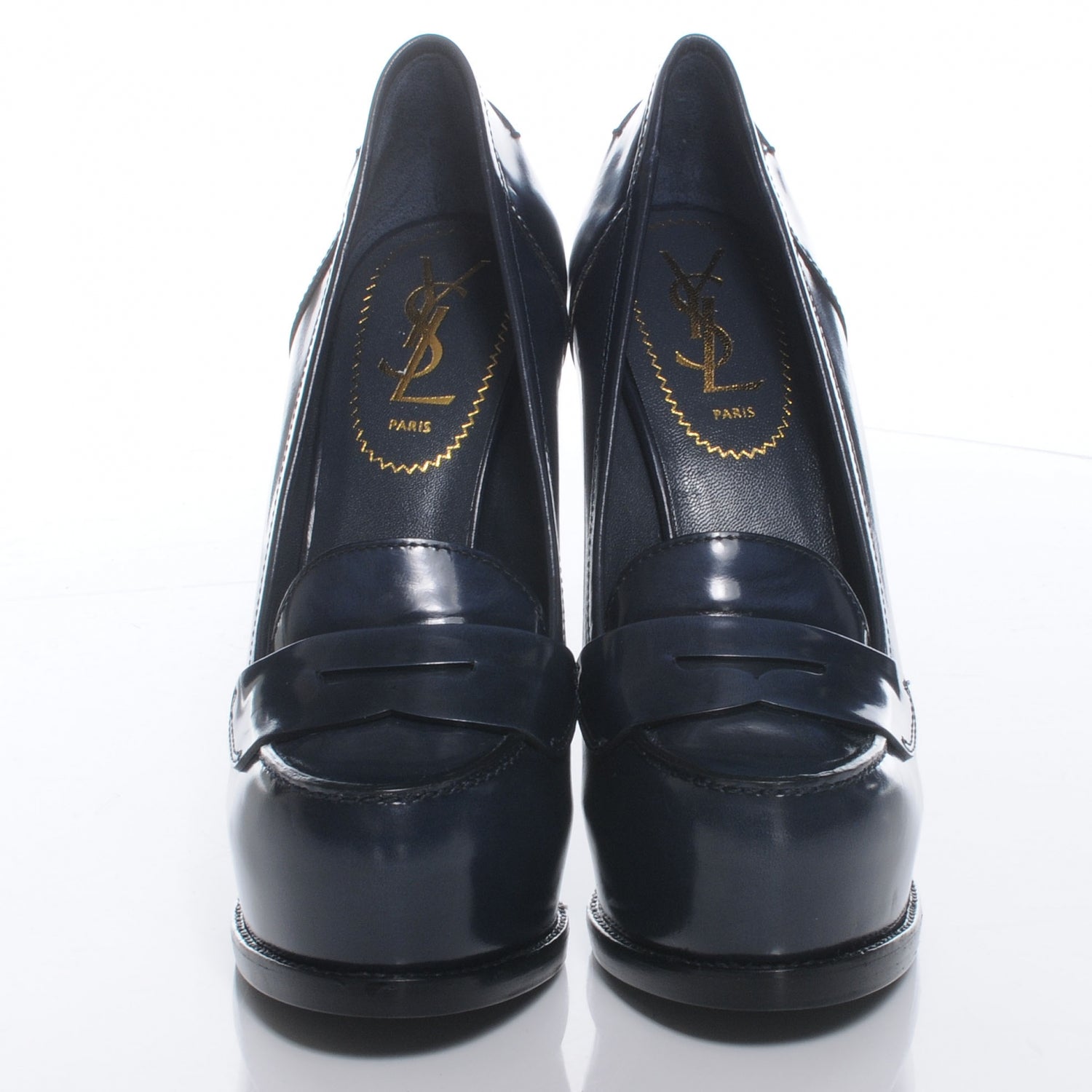 Saint Laurent Loafer-Style Tribtoo 140 Pumps 36.5 Dark Blue 2 of 7