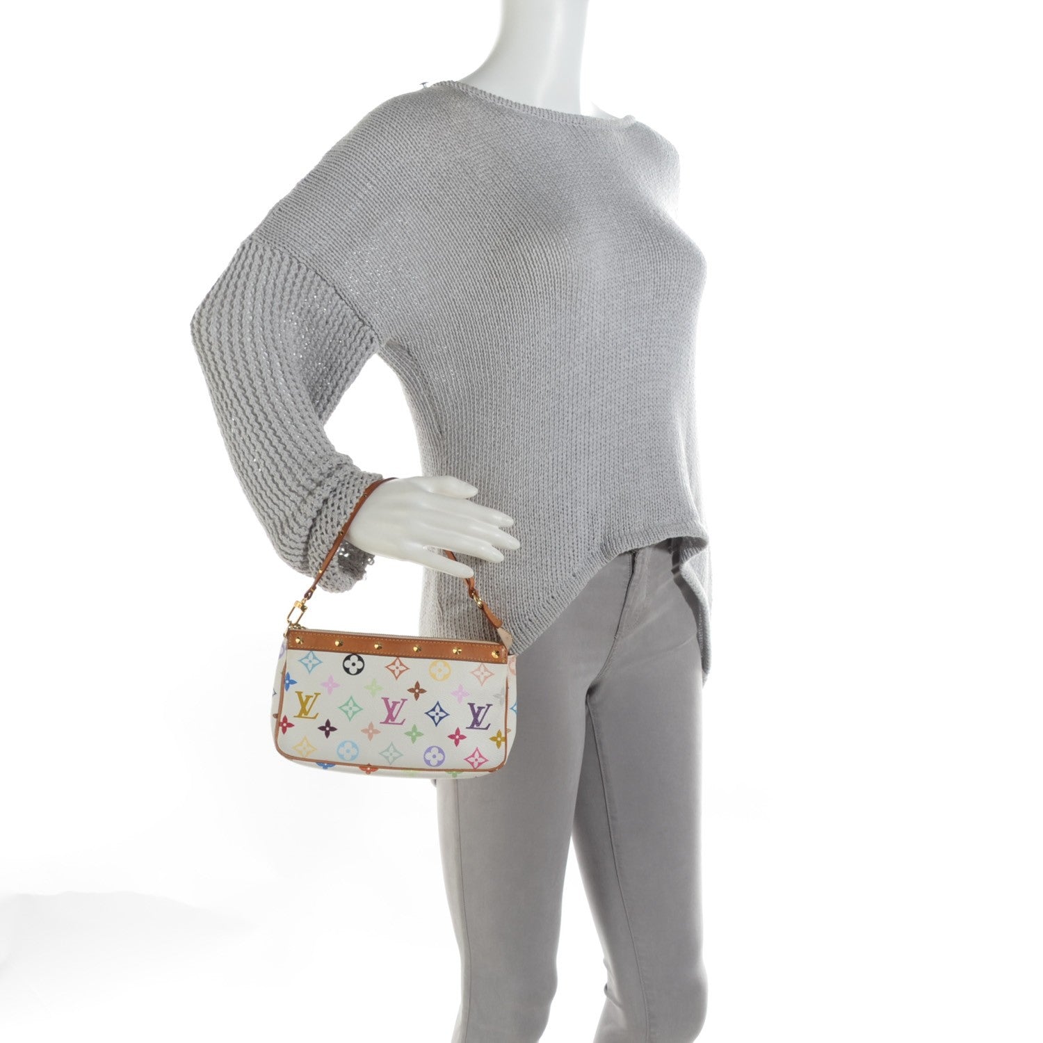 Louis Vuitton Monogram Multicolor Pochette Accessories White 2 of 8