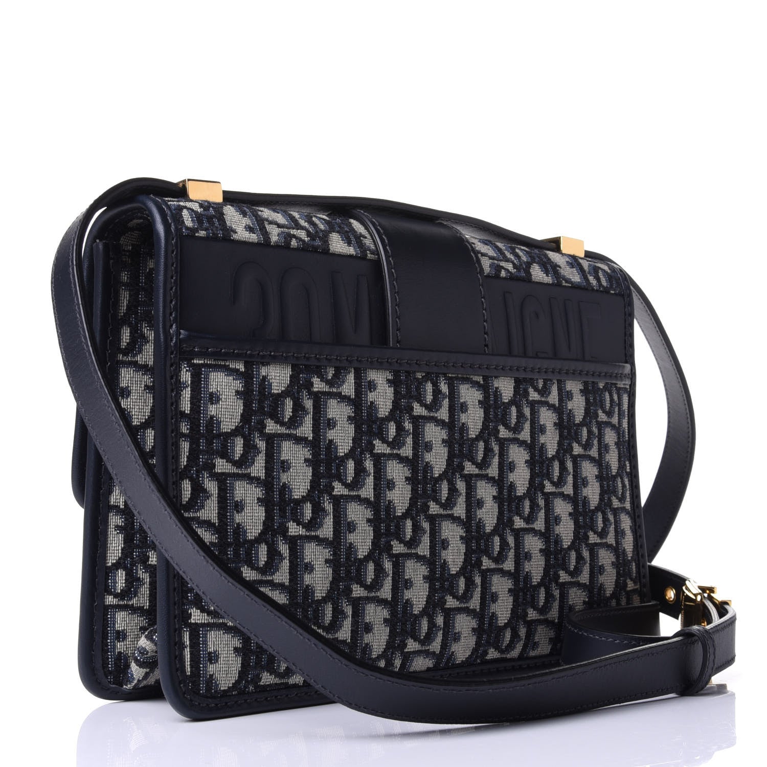 Christian Dior Oblique 30 Montaigne Flap Bag Blue 3 of 10